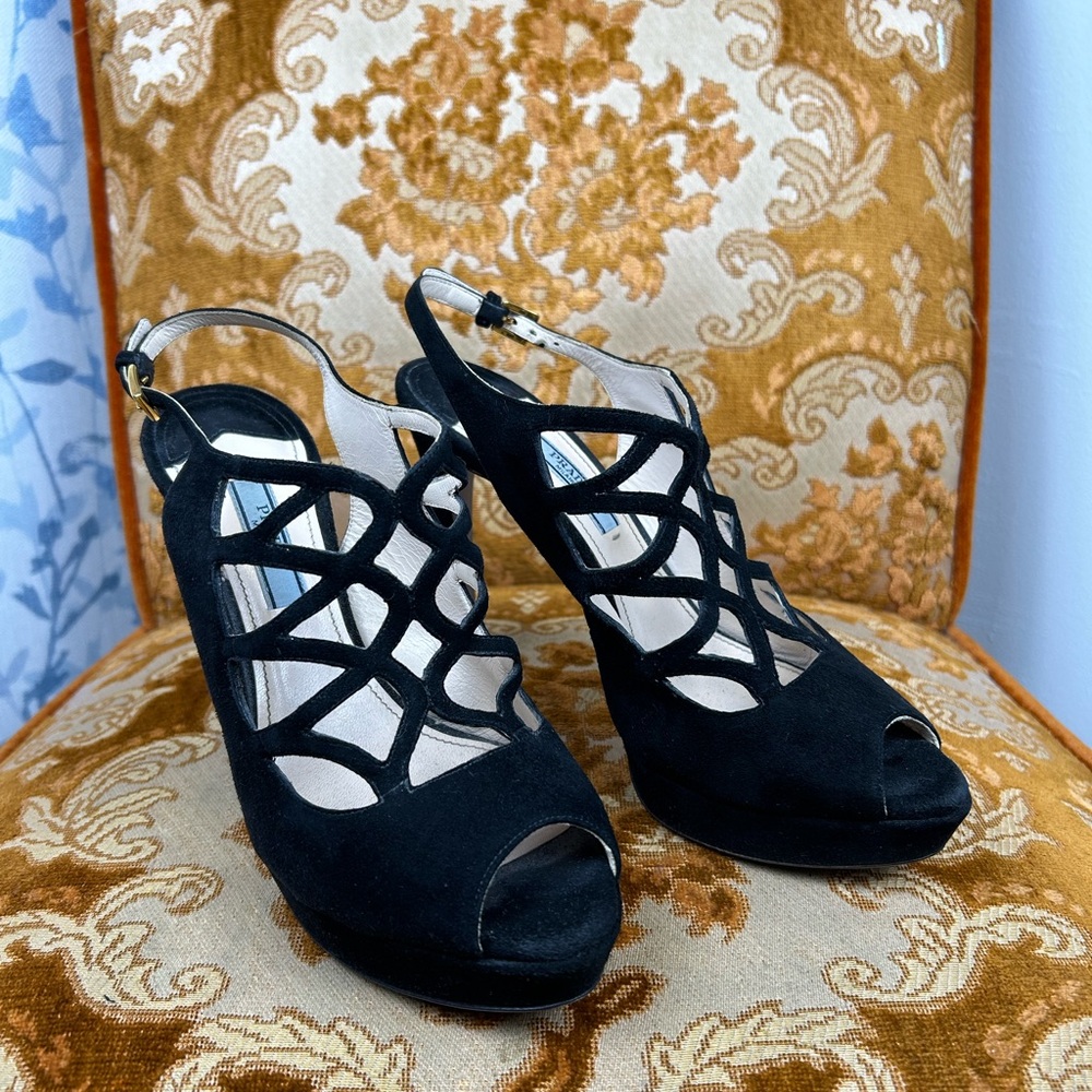 Prada Black Cutout Women's Heels